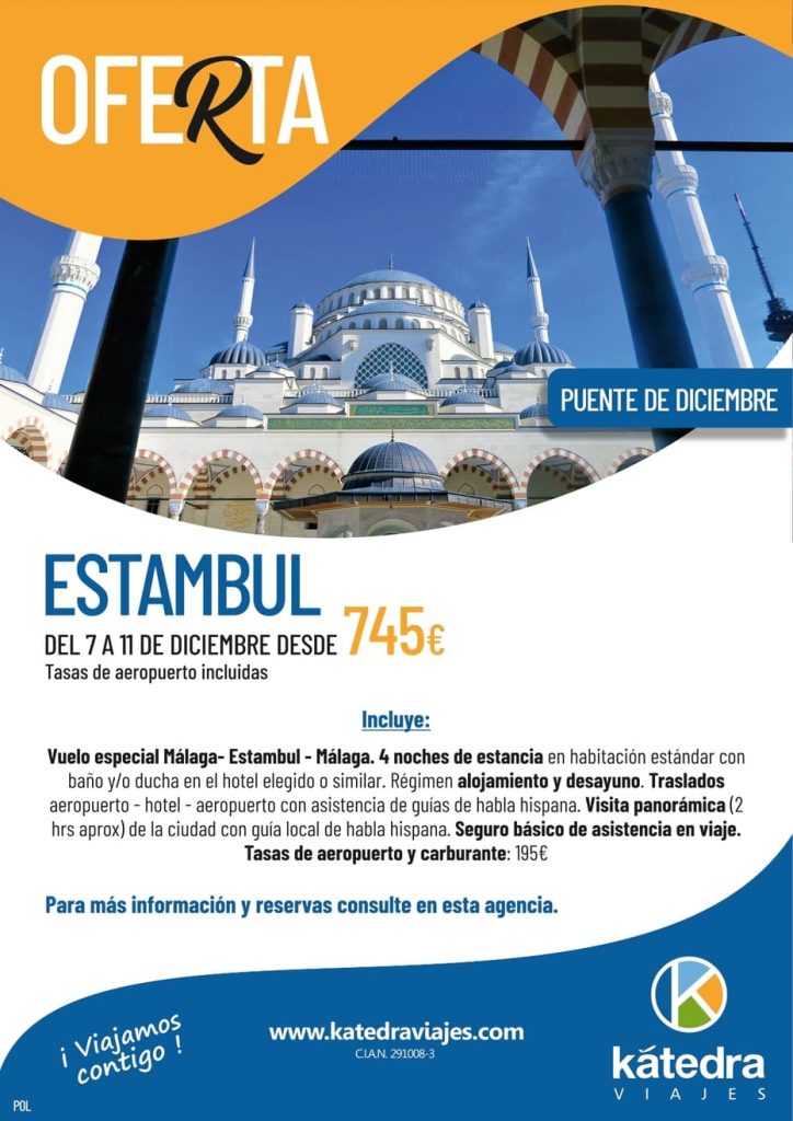 Itinerario de paquete para viajar a Estambul Turquía en el mes de diciembre. Fotografía de Mezquita Azul.