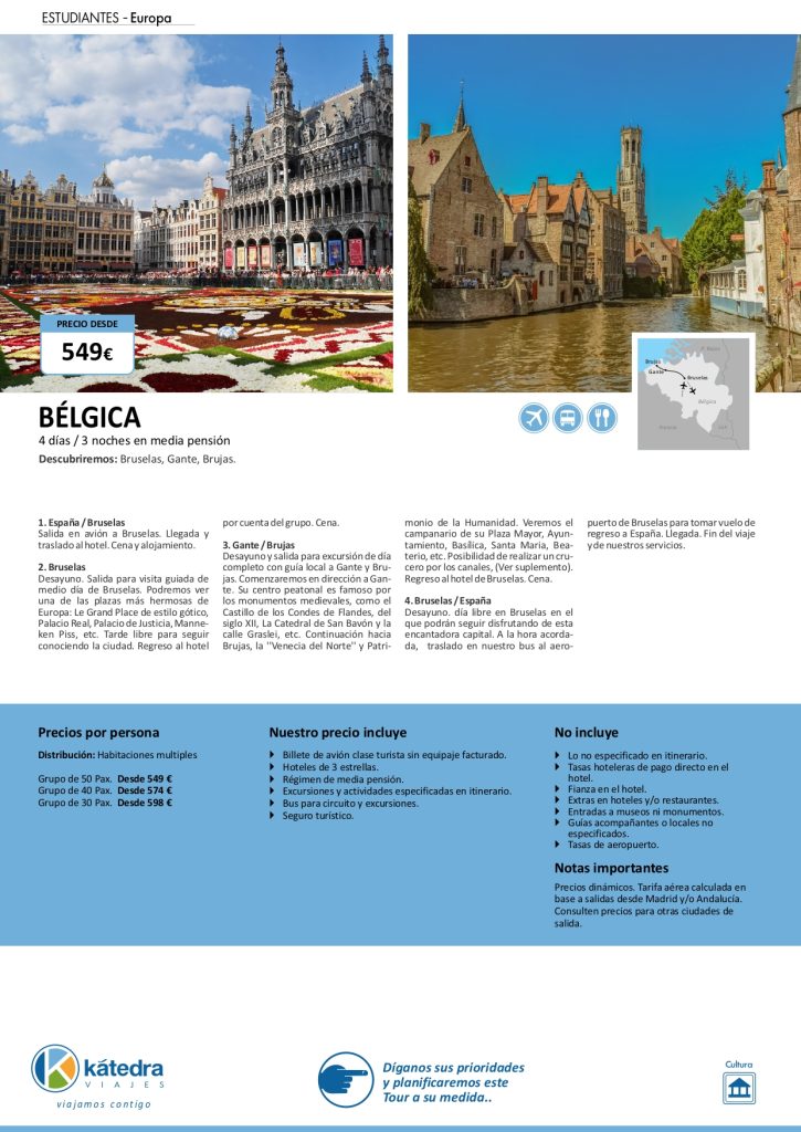 BELGICA VIAJE ESTUDIANTES