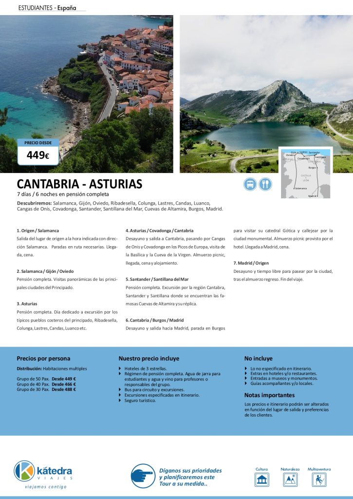 Cantabria y Asturias viaje Estudiantes