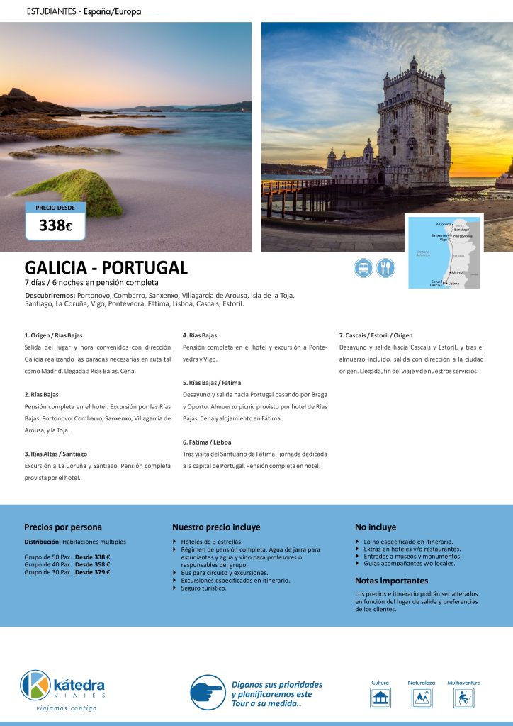 GALICIA Y PORTUGAL VIAJE ESTUDIANTES