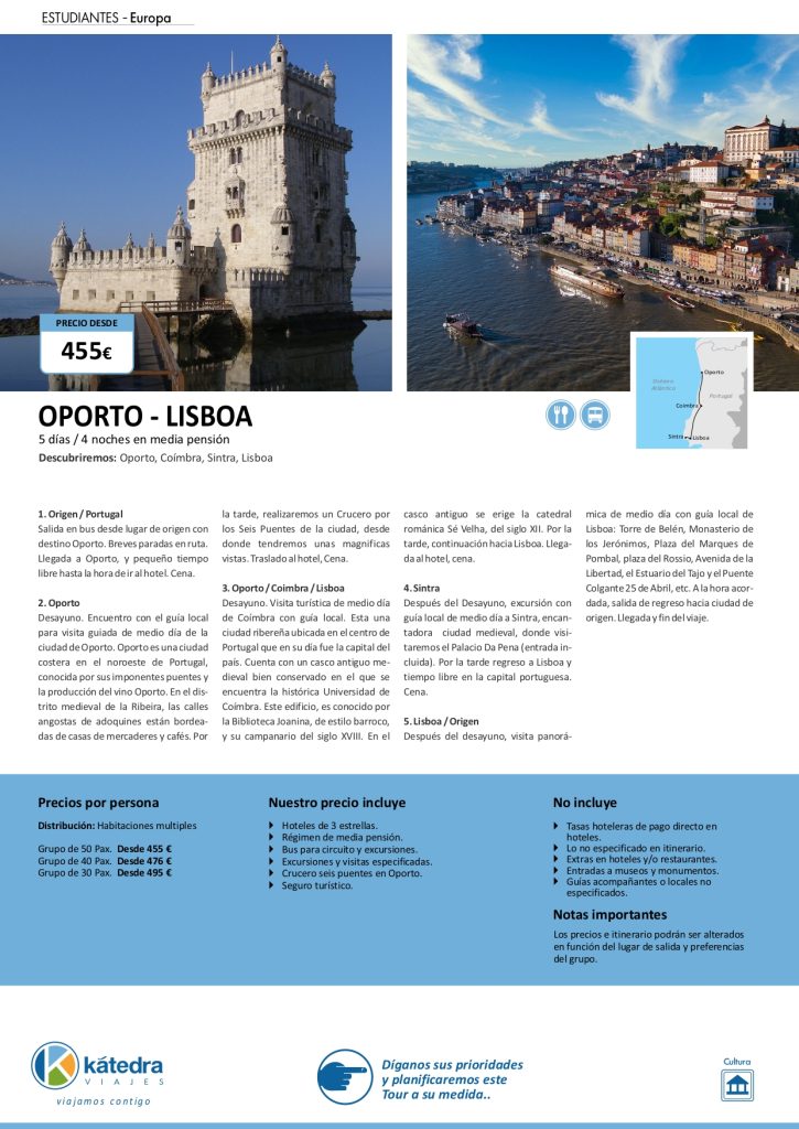 OPORTO Y LISBOA VIAJE DE ESTUDIANTES