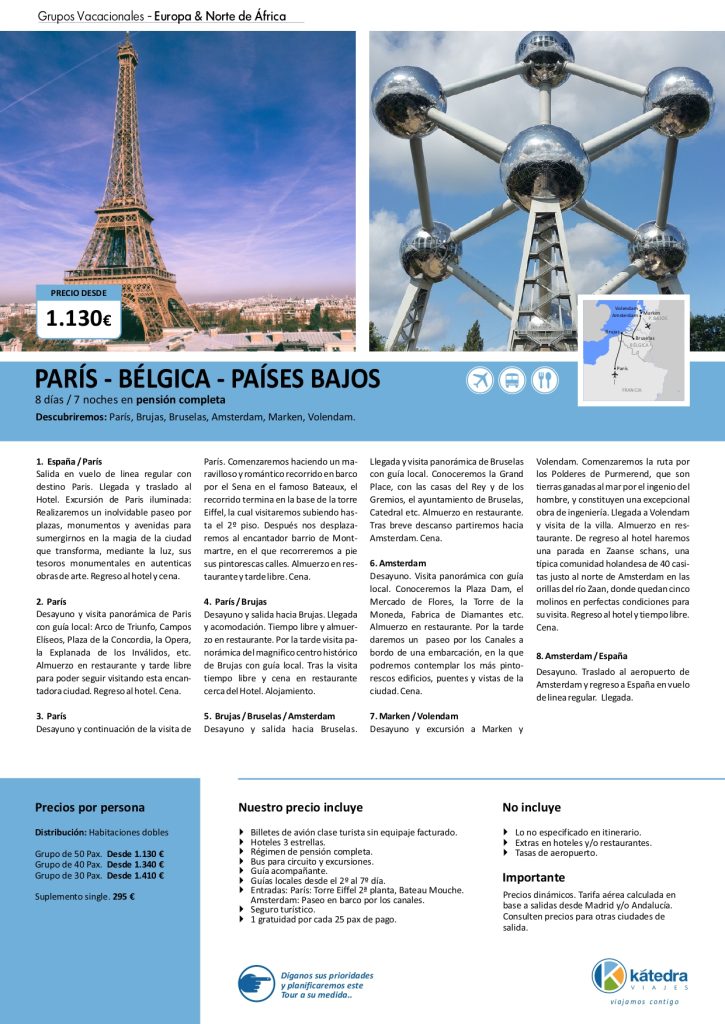 PARIS - BELGICA - PAISES BAJOS