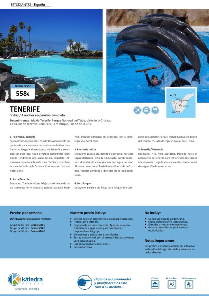 TENERIFE VIAJE ESTUDIANTES